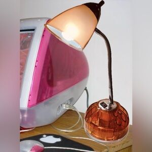 Y2K Translucent Tangerine Desk Lamp & Organizer